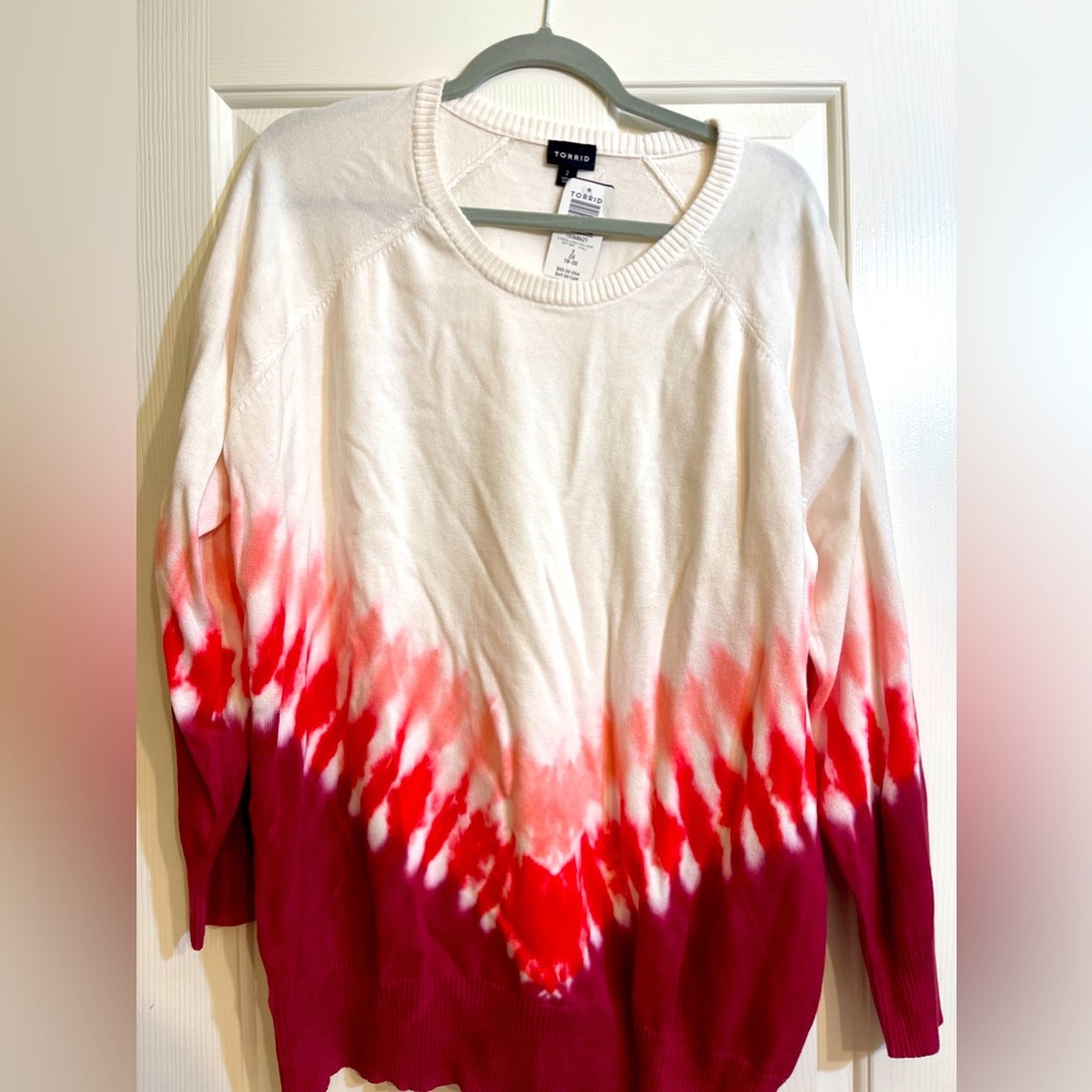 Torrid NWT Tie Dye Long Sleeve Raglan Pullover 2X